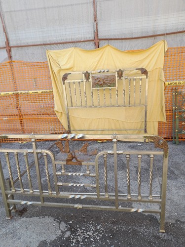Letto ottone argentato con - letto,