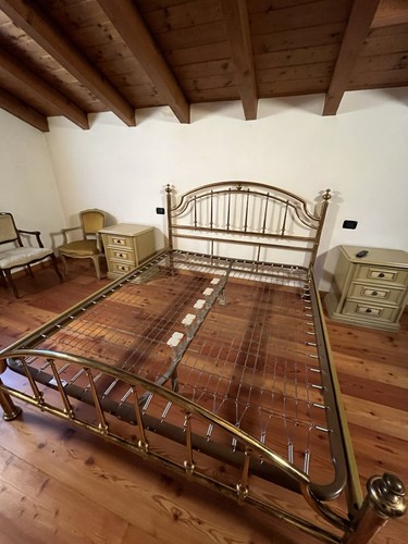 Letto matrimoniale ottone - , con